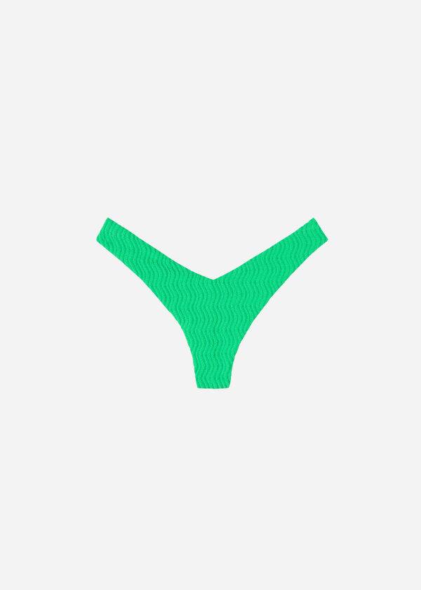 Abajo De Bikini Calzedonia High-Cut Brazilian Mykonos Mujer Verde | CL1445KI