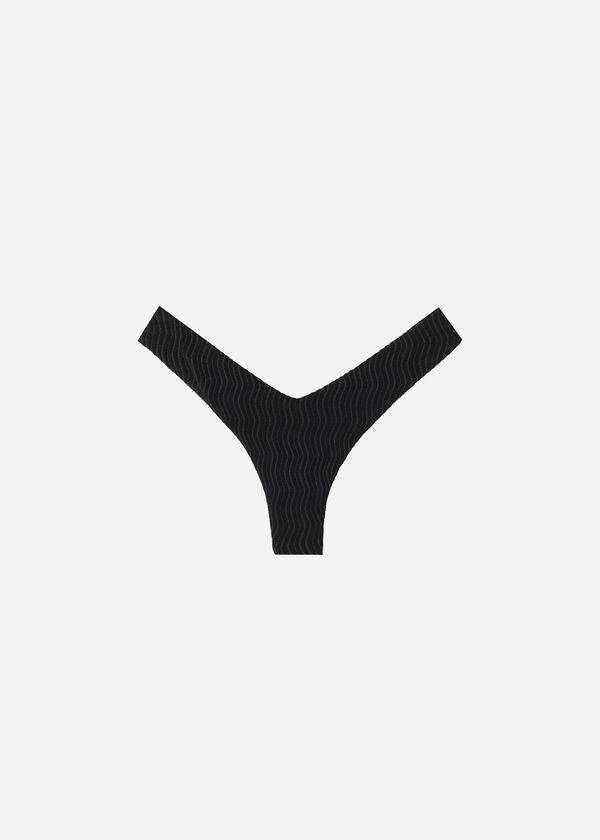 Abajo De Bikini Calzedonia High-Cut Brazilian Mykonos Mujer Negras | CL1448XF