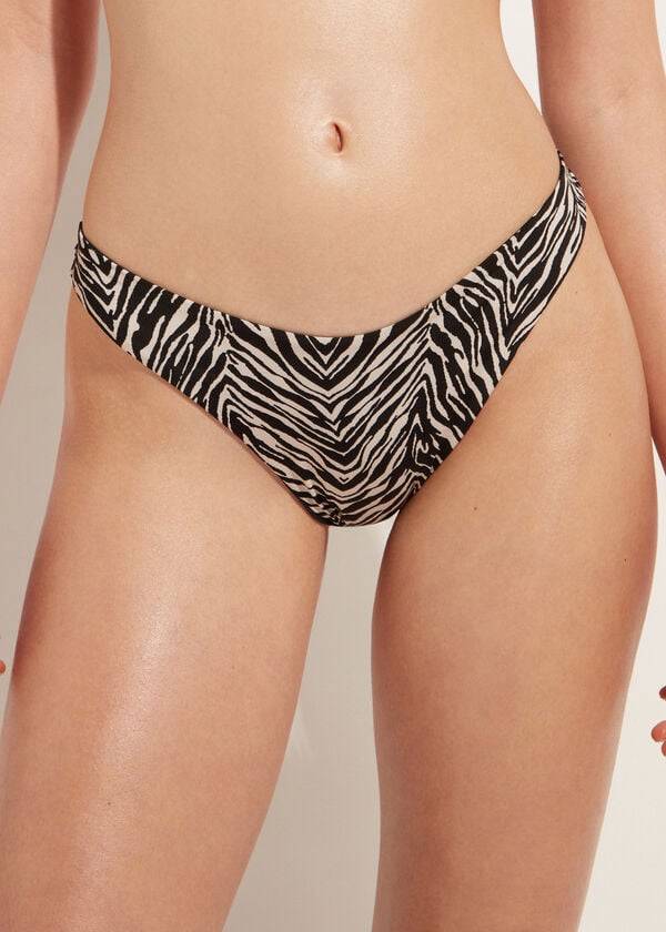Abajo De Bikini Calzedonia High-Cut Brazilian Nairobi Mujer Negras | CL1449CE