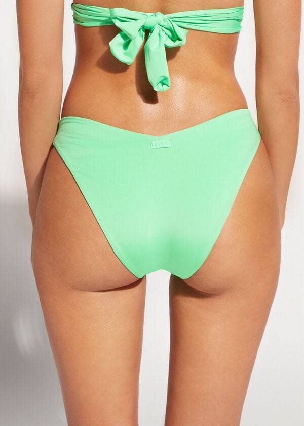 Abajo De Bikini Calzedonia High Cut Indonesia Eco Mujer Verde Menta | CL1396XF