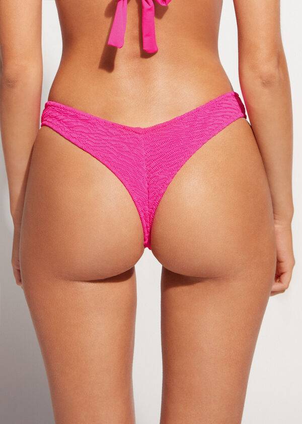 Abajo De Bikini Calzedonia High Cut V-shaped Brazilian Miami Mujer Rosas | CL1399BC