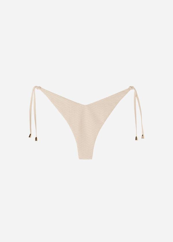 Abajo De Bikini Calzedonia High Cut V-shaped Brazilian The Hamptons Mujer Beige | CL1401MA