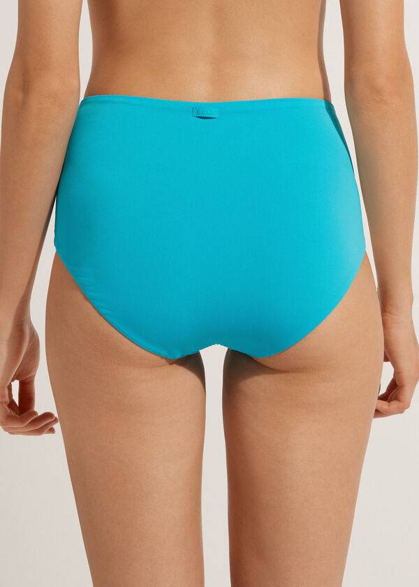 Abajo De Bikini Calzedonia High-Rise Shaping Indonesia Mujer Turquesa Verde | CL1452NB