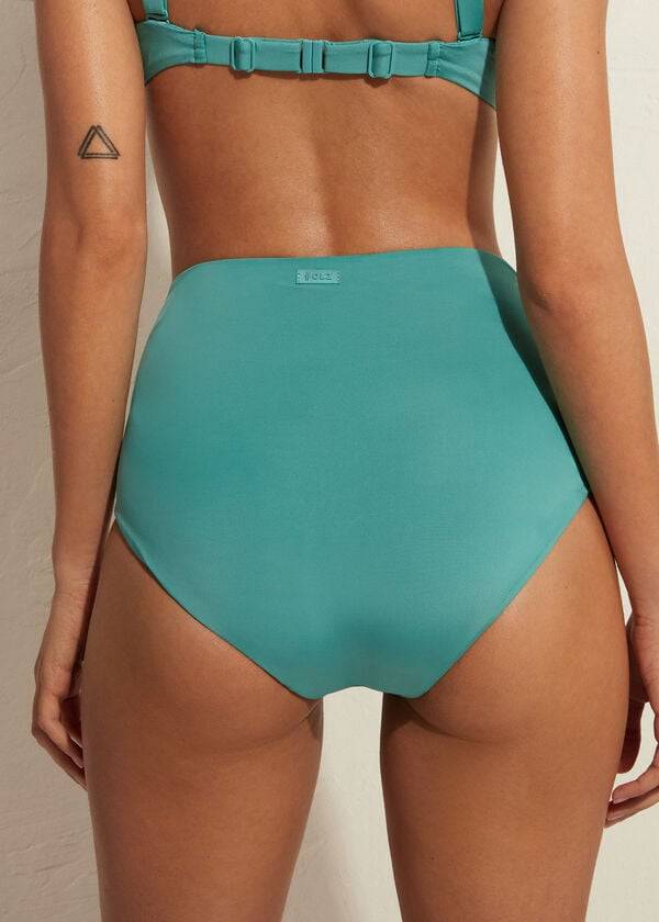 Abajo De Bikini Calzedonia High Shaper Cintura Indonesia Eco Mujer Turquesa | CL1402QZ