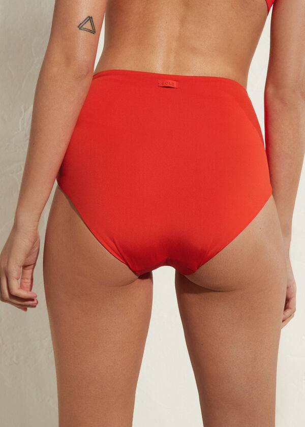 Abajo De Bikini Calzedonia High Shaper Cintura Indonesia Eco Mujer Rojas | CL1405RW