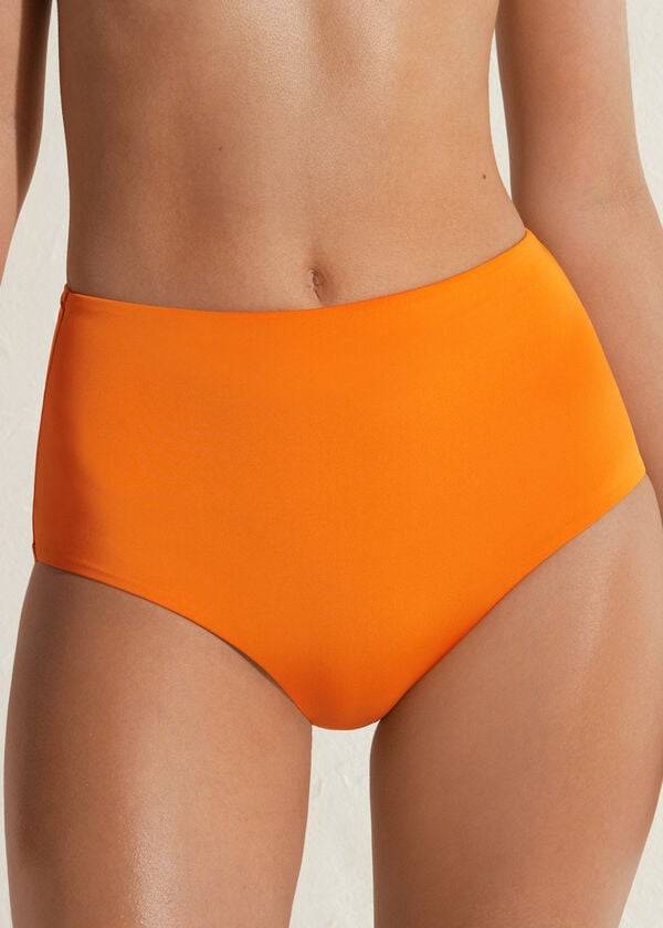 Abajo De Bikini Calzedonia High Shaper Cintura Indonesia Eco Mujer Naranjas | CL1406TV