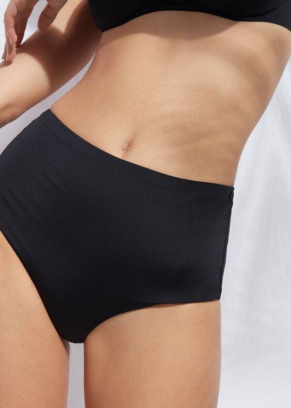Abajo De Bikini Calzedonia High Shaper Cintura Indonesia Eco Mujer Negras | CL1407YU