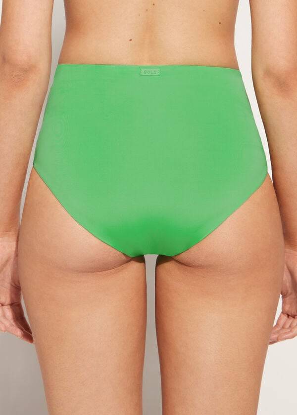 Abajo De Bikini Calzedonia High Shaper Cintura Indonesia Eco Mujer Verde | CL1408UT