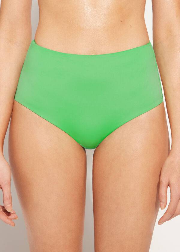 Abajo De Bikini Calzedonia High Shaper Cintura Indonesia Eco Mujer Verde | CL1408UT