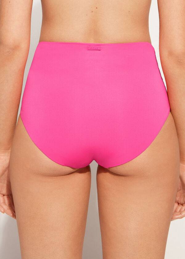 Abajo De Bikini Calzedonia High Shaper Cintura Indonesia Eco Mujer Rosas | CL1409IS