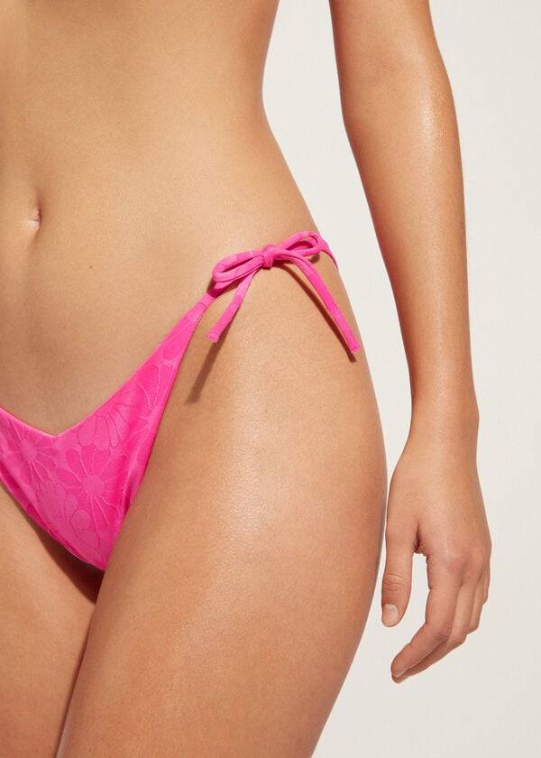 Abajo De Bikini Calzedonia High V-Cut Brazilian Antibes Mujer Rosas | CL1410OR