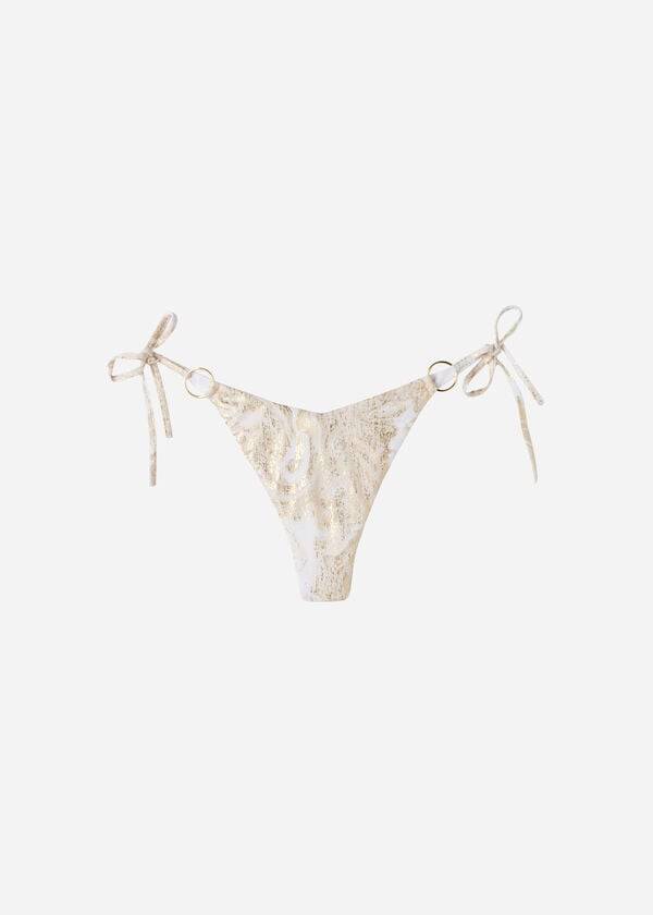 Abajo De Bikini Calzedonia High V-Cut Brazilian Melbourne Mujer Doradas | CL1411PQ