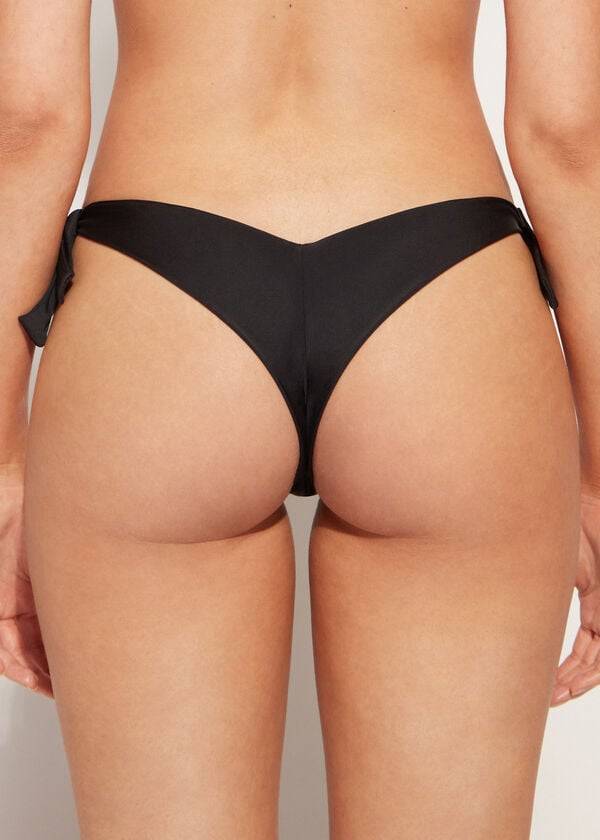 Abajo De Bikini Calzedonia High V-Cut Brazilian Mumbai Mujer Negras | CL1412AP