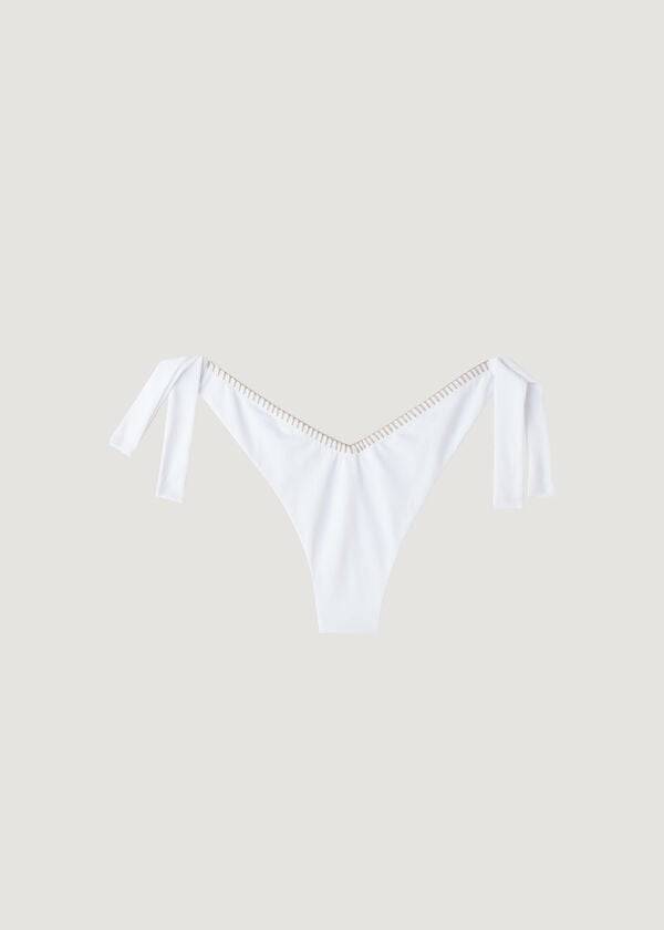 Abajo De Bikini Calzedonia High V-Cut Brazilian Mumbai Mujer Blancas | CL1413SO