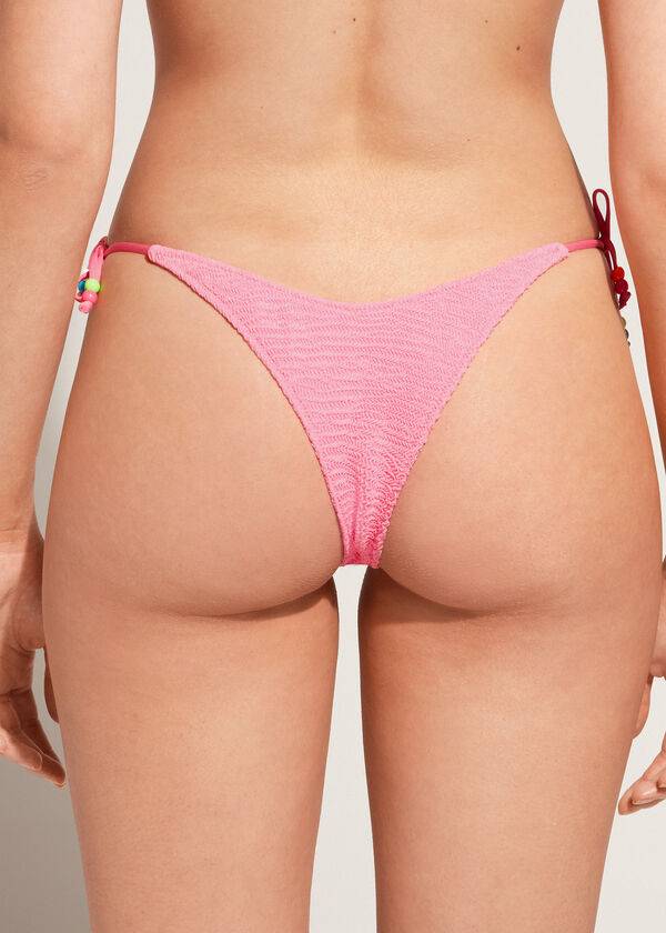 Abajo De Bikini Calzedonia High V-Cut Brazilian San Diego Mujer Rosas | CL1414DN