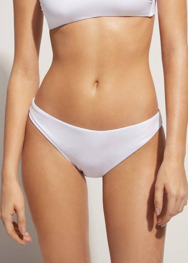 Abajo De Bikini Calzedonia Indonesia Eco Low rise Mujer Blancas | CL1472LH