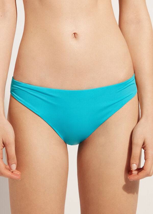 Abajo De Bikini Calzedonia Indonesia Eco Low rise Mujer Turquesa | CL1476VD