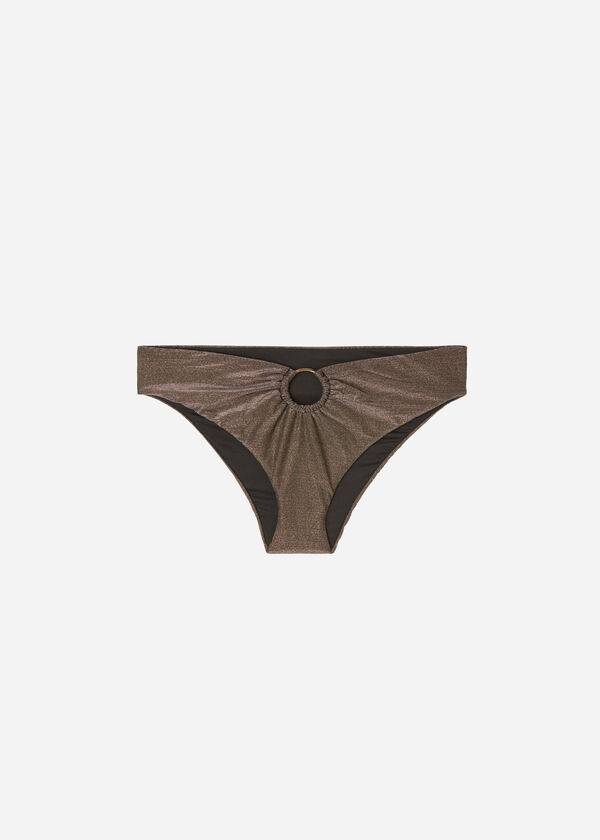 Abajo De Bikini Calzedonia Lamé High Cintura Hollywood Mujer Negras | CL1487IS