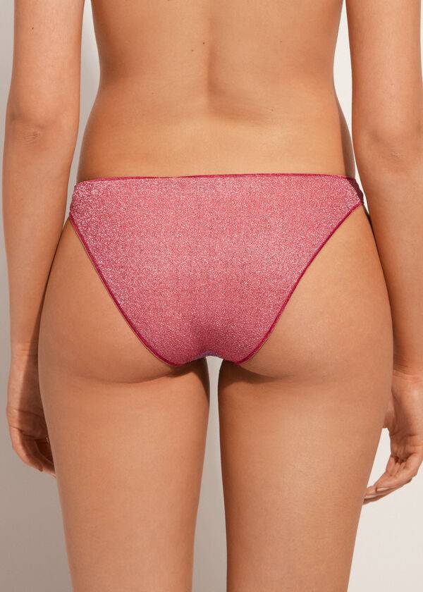 Abajo De Bikini Calzedonia Lamé Lisbona Mujer Rosas | CL1489PQ