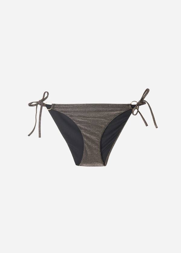 Abajo De Bikini Calzedonia Lamé String Hollywood Mujer Negras | CL1490AP