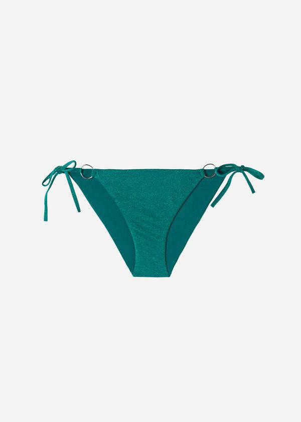Abajo De Bikini Calzedonia Lamé String Hollywood Mujer Verde | CL1491SO