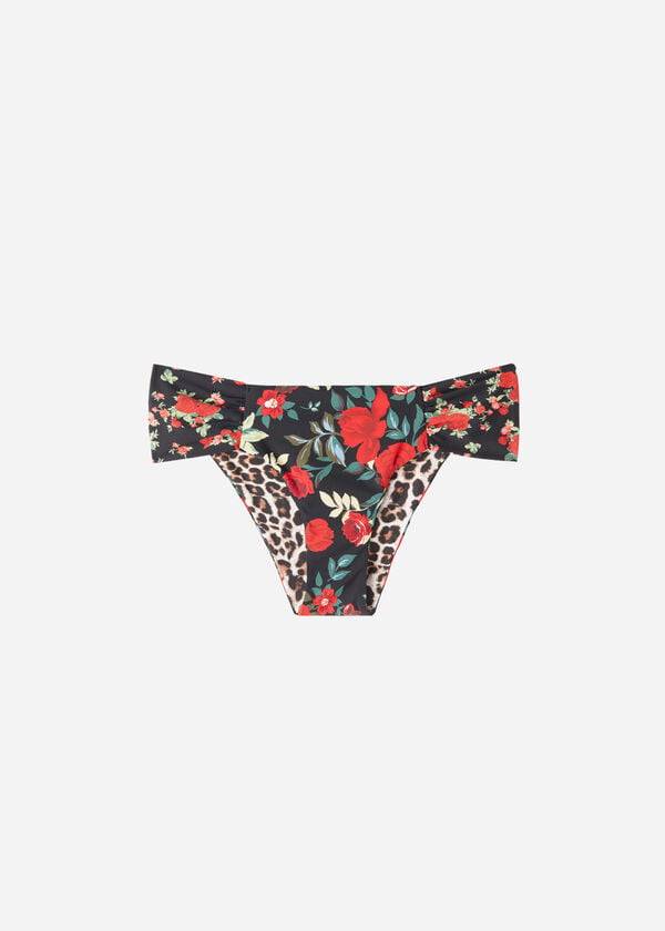 Abajo De Bikini Calzedonia Reversible Ruched Nizza Mujer Rosas | CL1513IS