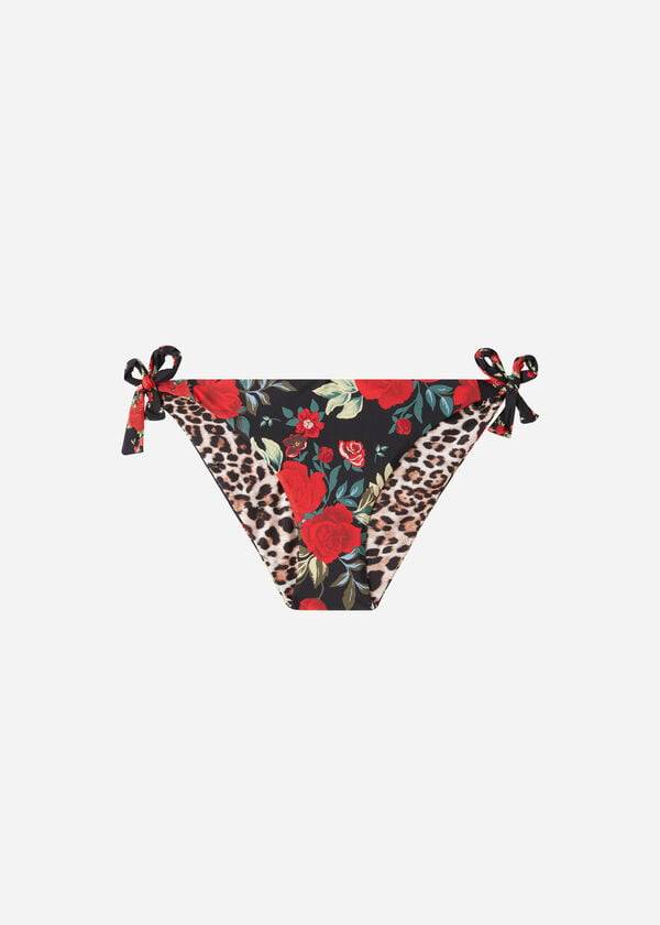 Abajo De Bikini Calzedonia Reversible String Nizza Mujer Rosas | CL1514OR