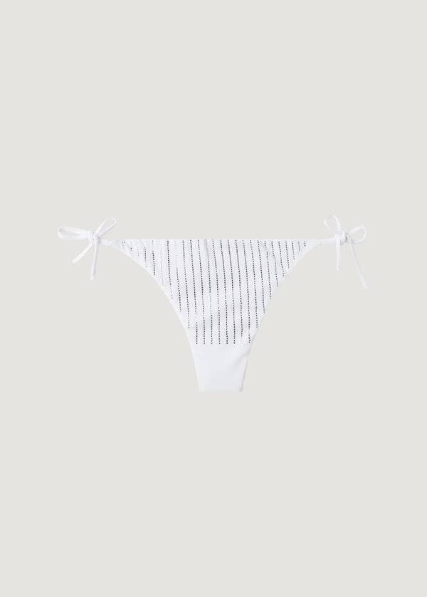 Abajo De Bikini Calzedonia Rhinestone Brazilian String Shanghai Mujer Blancas | CL1519FM