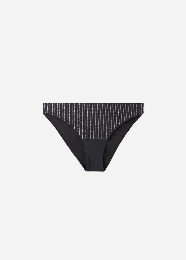 Abajo De Bikini Calzedonia Rhinestone Shanghai Mujer Negras | CL1520GL