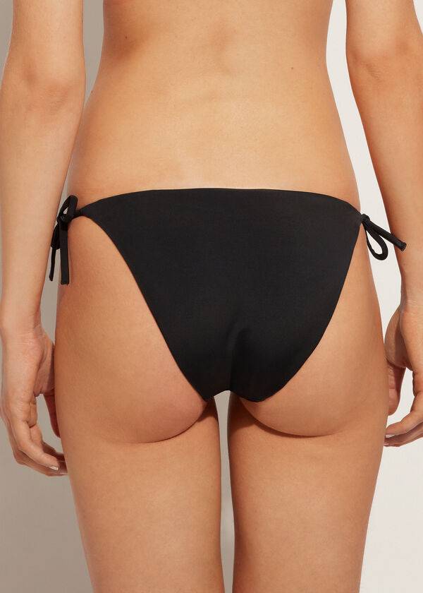 Abajo De Bikini Calzedonia Rhinestone String Shanghai Mujer Negras | CL1524LH