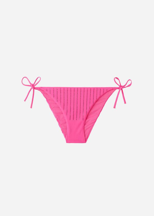 Abajo De Bikini Calzedonia Rhinestone String Shanghai Mujer Rosas | CL1525ZG