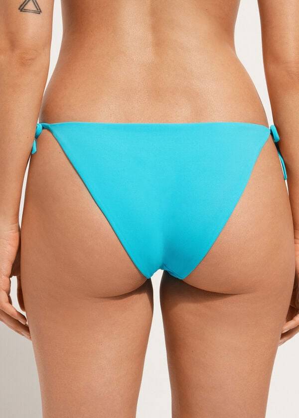 Abajo De Bikini Calzedonia Rhinestone String Shanghai Mujer Turquesa Verde | CL1526XF