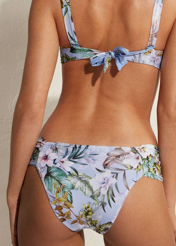 Abajo De Bikini Calzedonia Ruffly Atene Mujer Azules | CL1532QZ