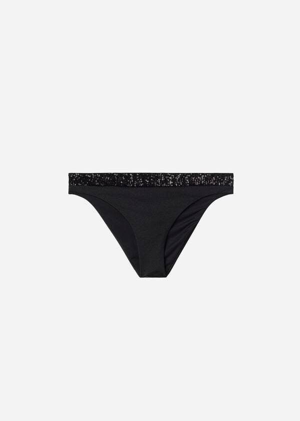 Abajo De Bikini Calzedonia Sequined Cannes Mujer Negras | CL1534EX