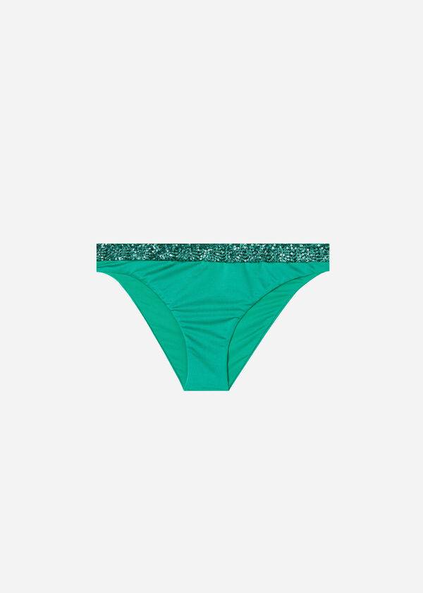 Abajo De Bikini Calzedonia Sequined Cannes Mujer Verde | CL1536TV