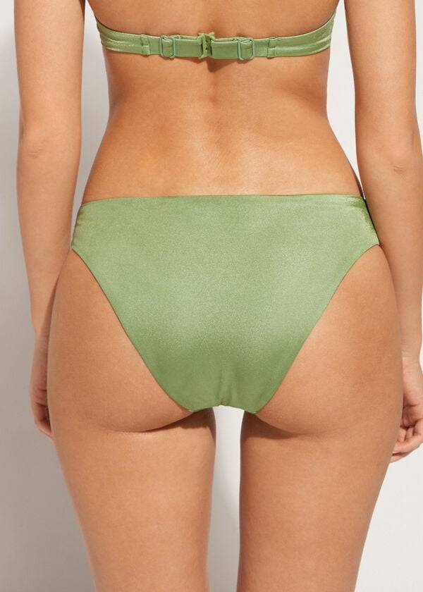Abajo De Bikini Calzedonia Sequined Cannes rosa Mujer Verde | CL1538UT