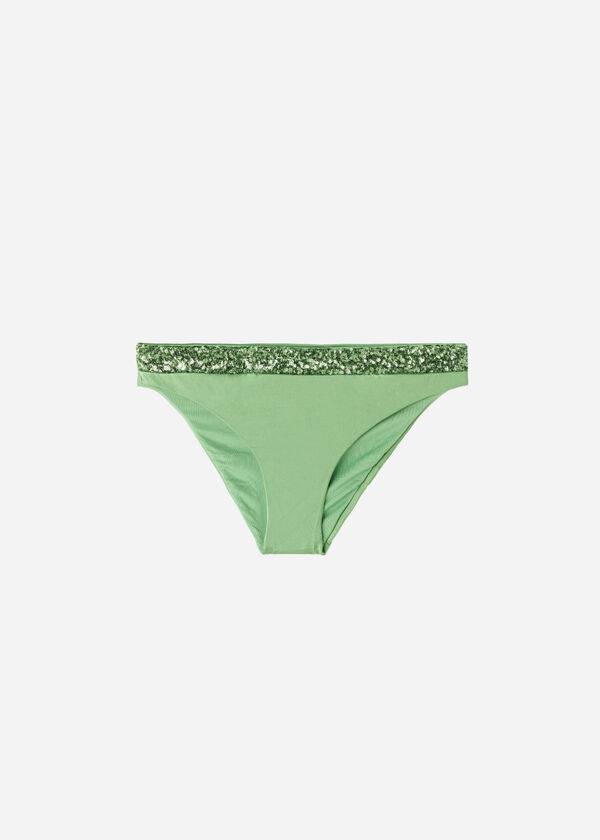 Abajo De Bikini Calzedonia Sequined Cannes rosa Mujer Verde | CL1538UT