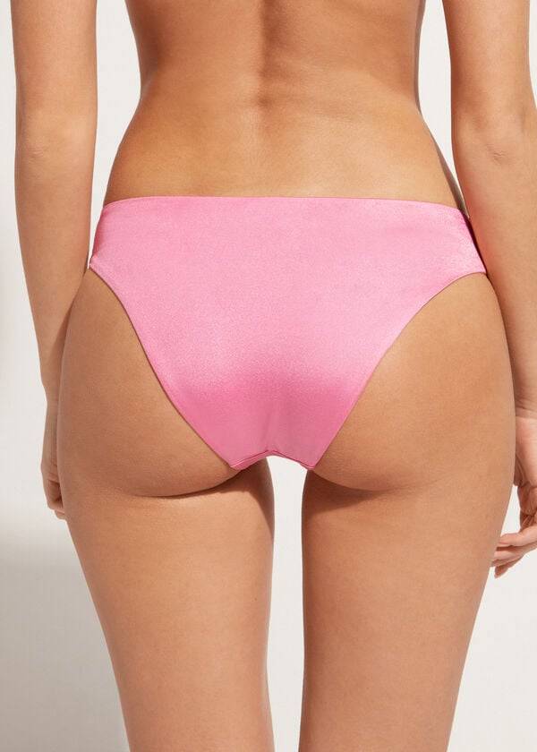 Abajo De Bikini Calzedonia Sequined Cannes rosa Mujer Rosas | CL1540OR
