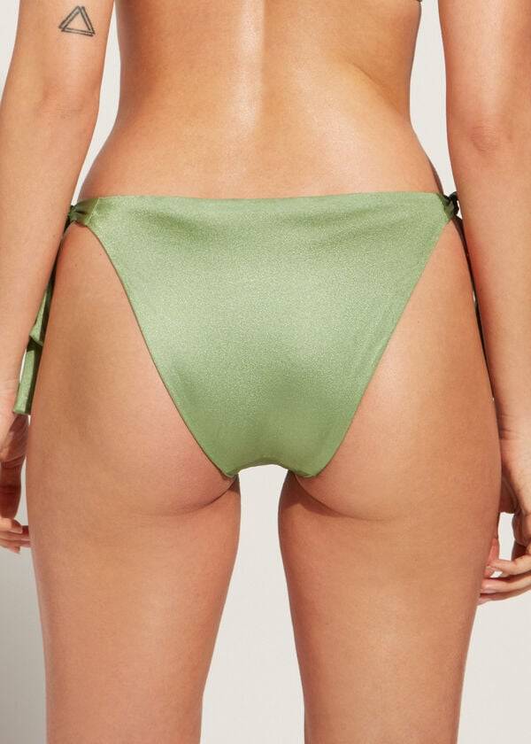 Abajo De Bikini Calzedonia Sequined Side-Tie Cannes Mujer Verde | CL1548JJ