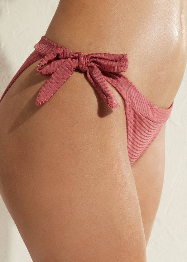 Abajo De Bikini Calzedonia Side Tie Biarritz Mujer Marrones | CL1556NB