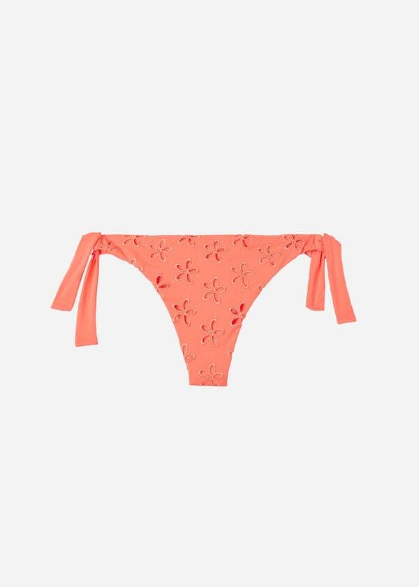 Abajo De Bikini Calzedonia Side Tie Brazilian Corfù Mujer Coral Naranjas | CL1558QZ