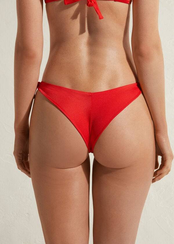 Abajo De Bikini Calzedonia Side Tie Brazilian Marrakech Mujer Rojas | CL1560EX