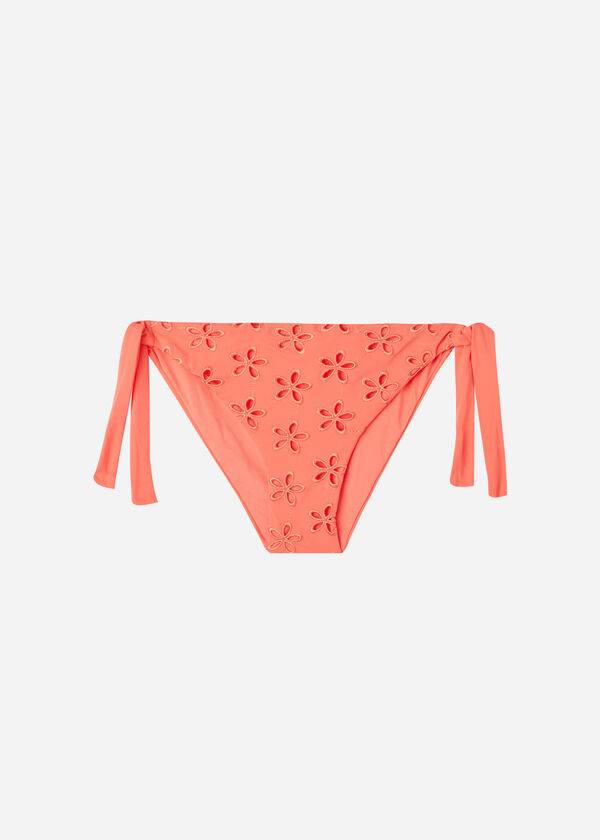 Abajo De Bikini Calzedonia Side Tie Corfù Mujer Coral Naranjas | CL1561RW