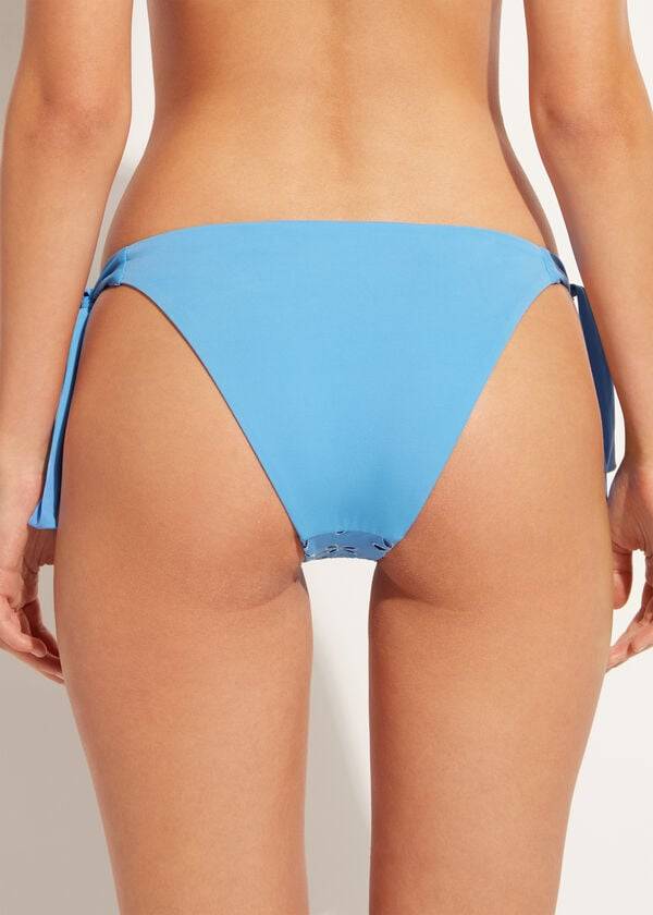 Abajo De Bikini Calzedonia Side Tie Corfù Mujer Azules | CL1562TV