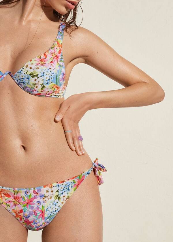 Abajo De Bikini Calzedonia Side Tie Minorca Eco Mujer Multicolor | CL1565IS