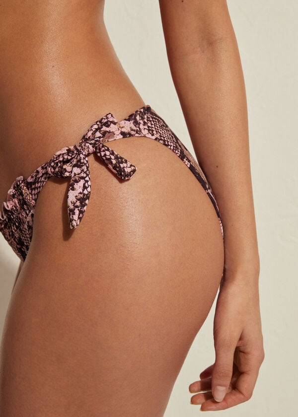 Abajo De Bikini Calzedonia Side Tie Sidney Mujer Rosas | CL1566OR