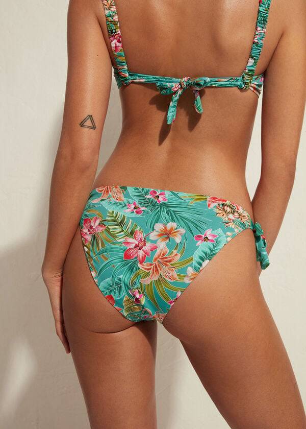 Abajo De Bikini Calzedonia Side Tie Venezia Mujer Turquesa | CL1567PQ