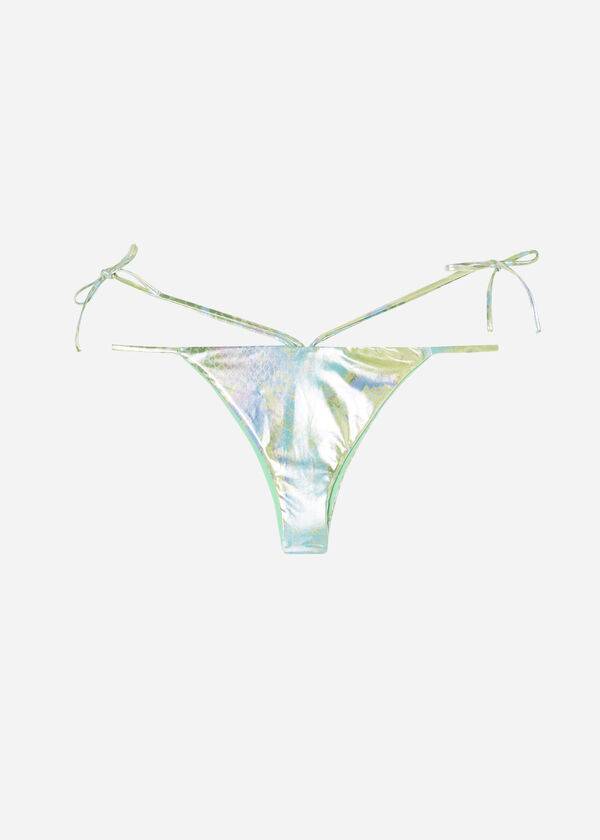 Abajo De Bikini Calzedonia Snake-Pattern Brazilian String Las Palmas Mujer Verde | CL1574JJ