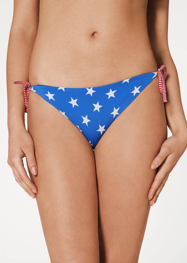 Abajo De Bikini Calzedonia Star patterned Mujer Azules | CL1576LH