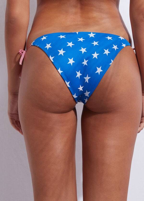 Abajo De Bikini Calzedonia Star patterned Mujer Azules | CL1576LH